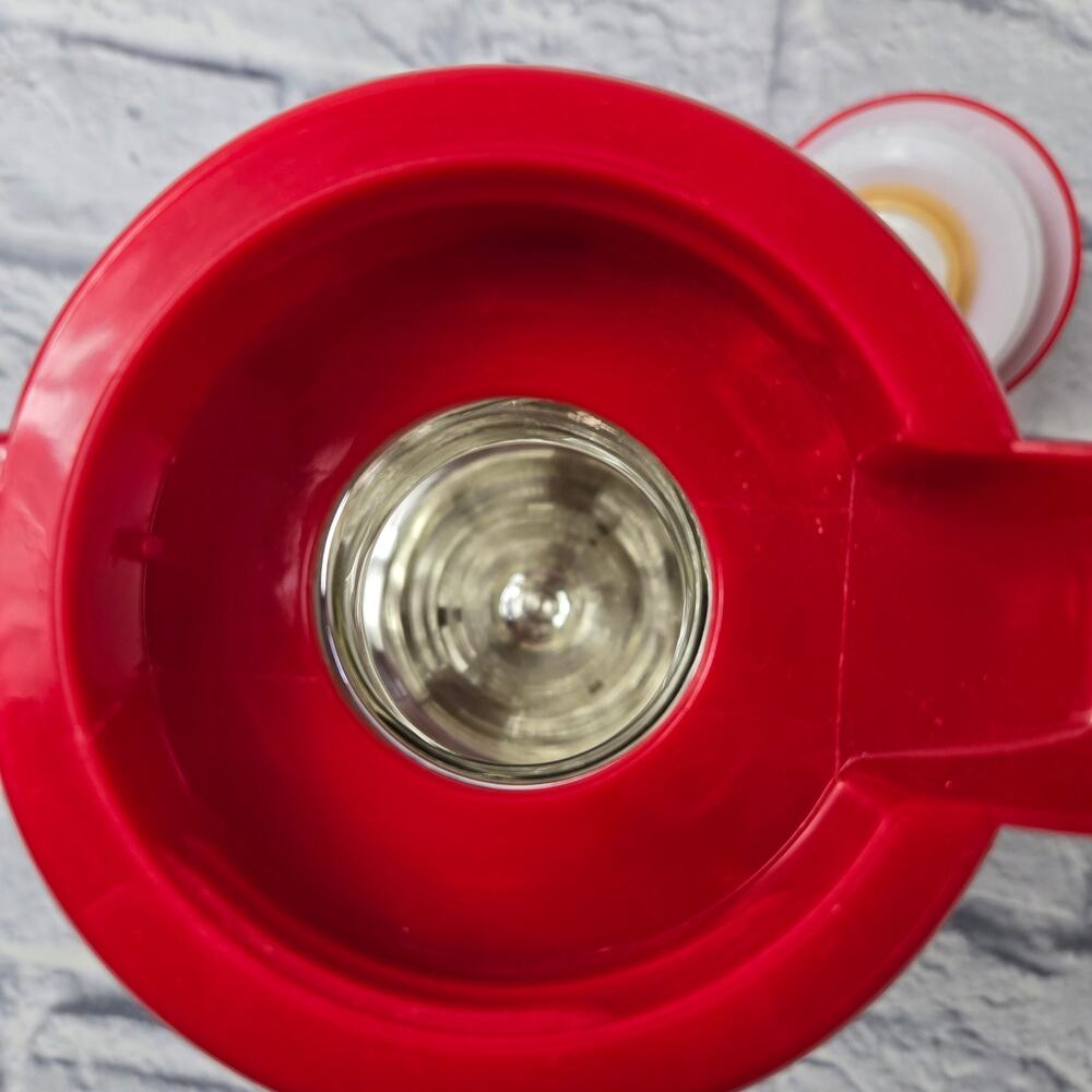 Vintage 1989 Eight O'clock Coffee Red Thermal Carafe Plastic Advertising Logo - Picture 8 of 13